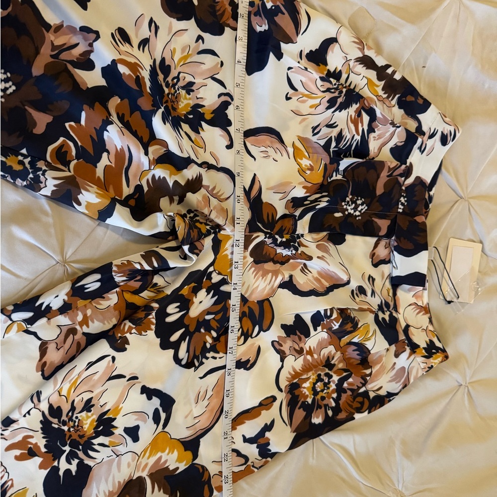 Industry Floral Wide-Leg Pants Silky Size 8 NWT - Picture 10 of 11